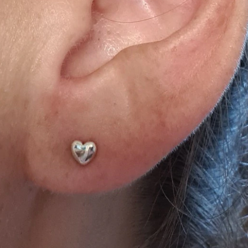 oorbellen knopjes zilveren hartje oorstekers