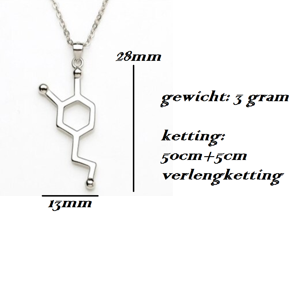 Dopamine Molecuul unisex ketting Love and Passion