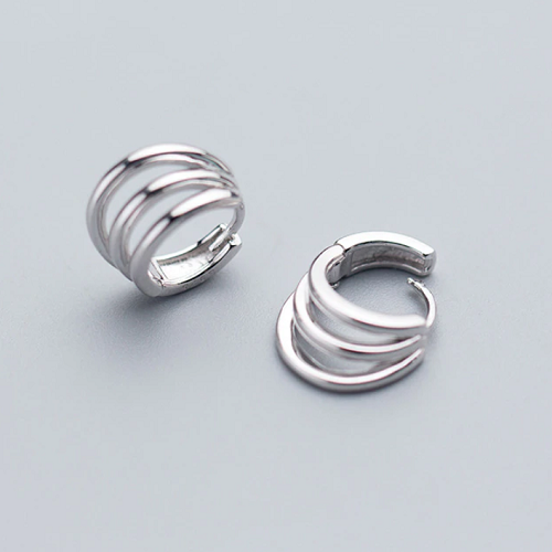 Unisex zilveren oorbellen ringentjes zilver 925 oorringen stoer creolen