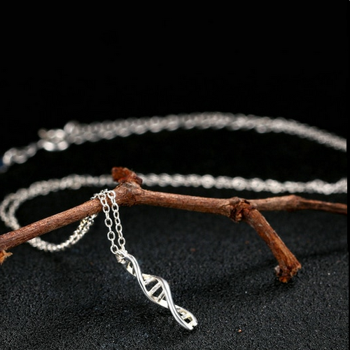 zilveren ketting DNA helix S925