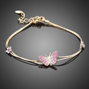 gouden-armband-vlinder-met-bloemen-gold-plated