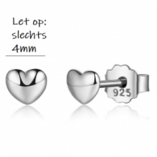 oorbellen knopjes zilveren hartje oorstekers