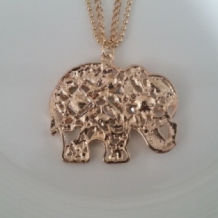 Persoonlijkheid goudkleurige ketting olifant kristals
