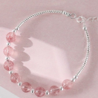 zilveren armband met roze kristals S925