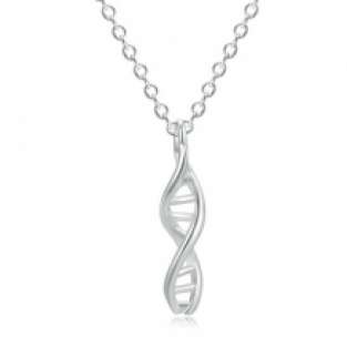 zilveren ketting DNA double helix S925