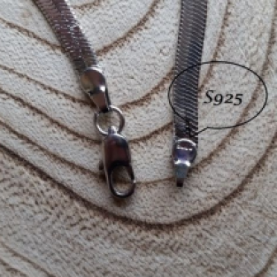 Zilveren vlakke ketting sleutelbeen unisex S925